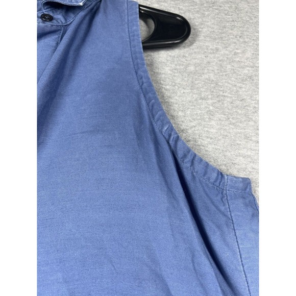 Athleta Top Womens Small Blue Sleeveless Button Front Tencel‎ - Picture 7 of 9